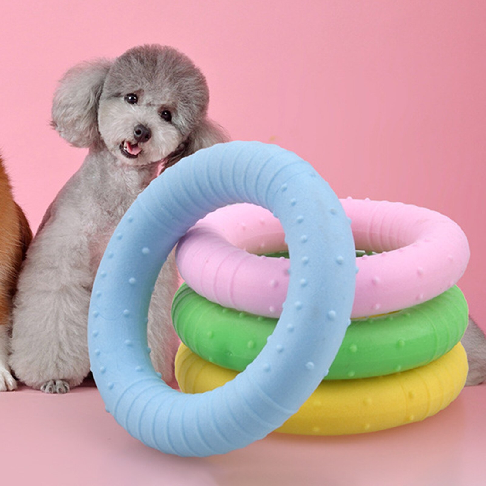 Hund bidende legetøj tpr mælk duftende skummende cirkel molære tænder rengøring kæledyr forsyninger hund tænder gummi hund tænder rengøring legetøj