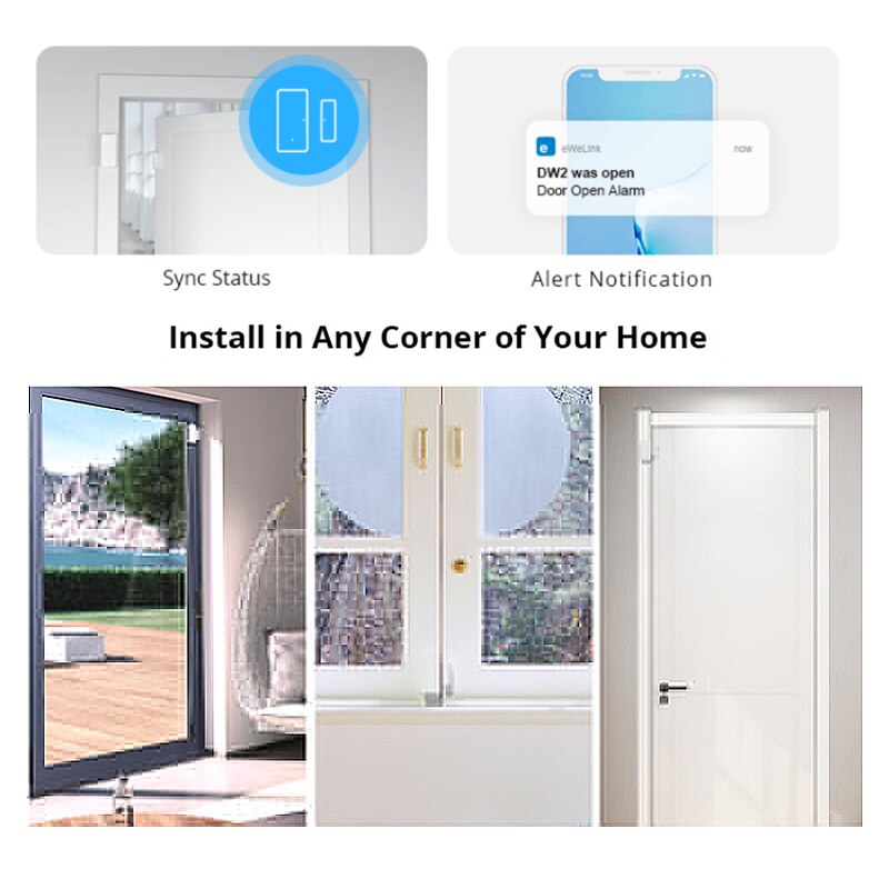SONOFF Home Smart Wireless Door And Window Sensor Unlimited Remote Control DW2 Smart Home Sensor With Alexa Google Home