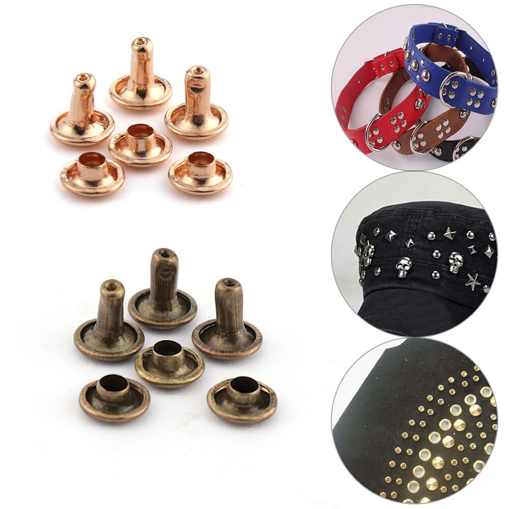 50PCS Spikes Studs Double-Sided Screw Rivets Spike for Shoes Belt Bag Crafts DIY Sewing Garment Bracelet Leathercraft Accessory