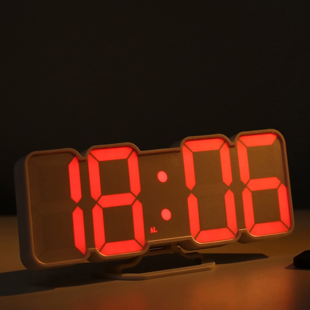 3D Wireless Remote Digital RGB LED Alarm Clock USB Powered 115 Color Changing 3Level Brightness Sound Control Wall Desktop Clock