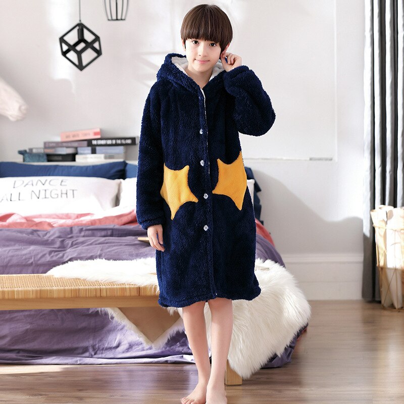 Children Robes star Boys Girls Gown Long Sleeve Hooded Bath Robes Cute One-Piece Baby Boy Girl Bathrobe Children Clothing