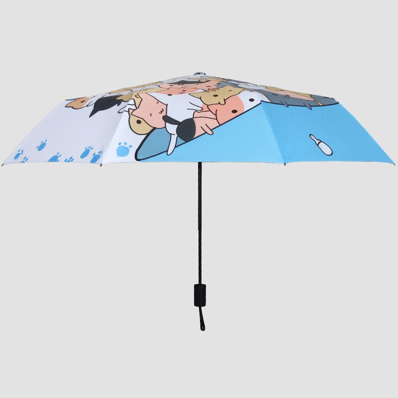 Fashion Art Illustrazione Del Fumetto Gatti Ombrelli Pioggia Ombrello di Sole 3 Pieghevole Ispessimento 8 Costola Creativo Parasole Donne Ombrelli
