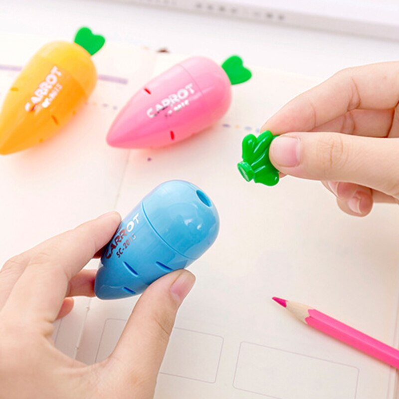 Sacapuntas zanahoria cortador bonito portátil para niños papelería escuela Aula lápiz sacapuntas DJA99 niños adultos lápices
