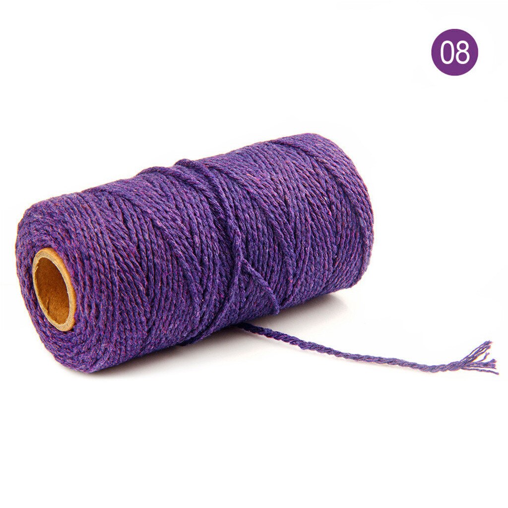 100m Long/100Yard Pure Cotton Twisted Cord Rope Crafts Macrame Artisan String Multicolor Cotton Linen Rope Home Textiles: H