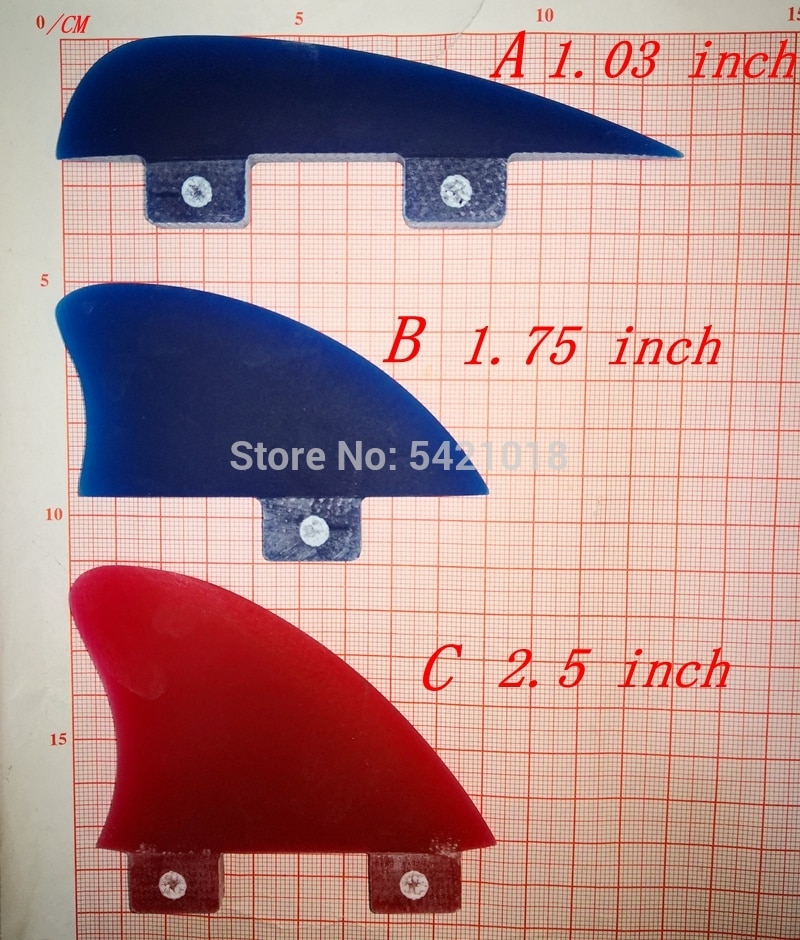 Single Small Surf Fin SUP Board Fins Knubster Centre Kneel surfboard Fin Blue Red Smoky BRANDRUPEL