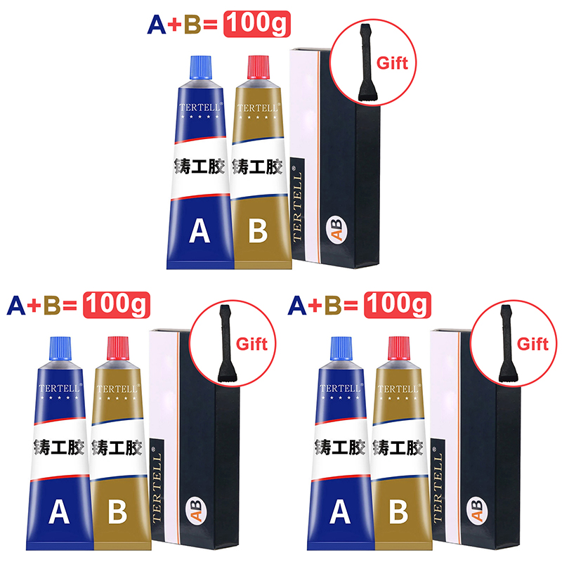 AB Casting Repair Glue High Temperature Resistant Liquid Metal Welding Filler Metal Repair Glue for Metal Casting Defect: Pink