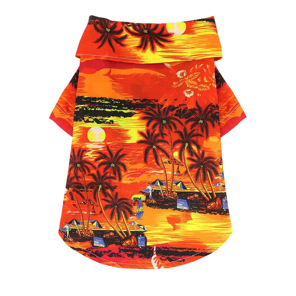 Camisas de gato de Estilo Hawaiano, ropa de playa, chaleco, camiseta Floral para mascotas, perros pequeños y grandes, gatos, Chihuahua, cachorro, suministros para mascotas: Red / M