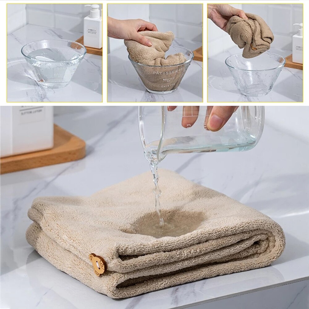 Towel Hair Drying Quick-Dry Bath Towel Microfiber Solid Soft Skin-Friendly Without Irritation Super Water Absorption Performance