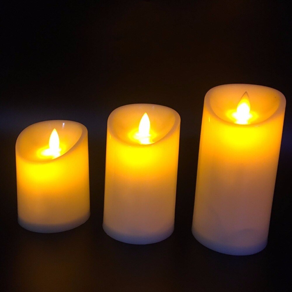 Plast flammefri velas de led, realistisk vela decorativa, bursdagsbatteriarmatur for restaurantlys bryllup