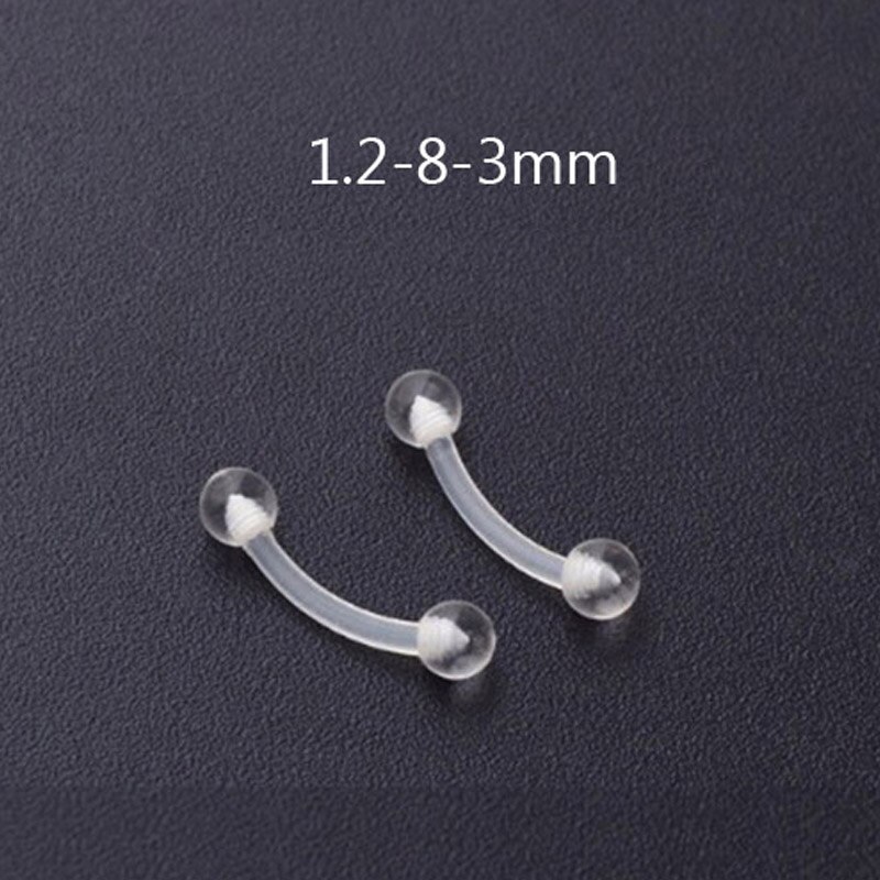 10PCS Zachte Neus Ringen Lip Ring Onzichtbare Neus Studs Bio-plastic Anti-allergisch Siliconen Body Piercing Sieraden bioflex: 2