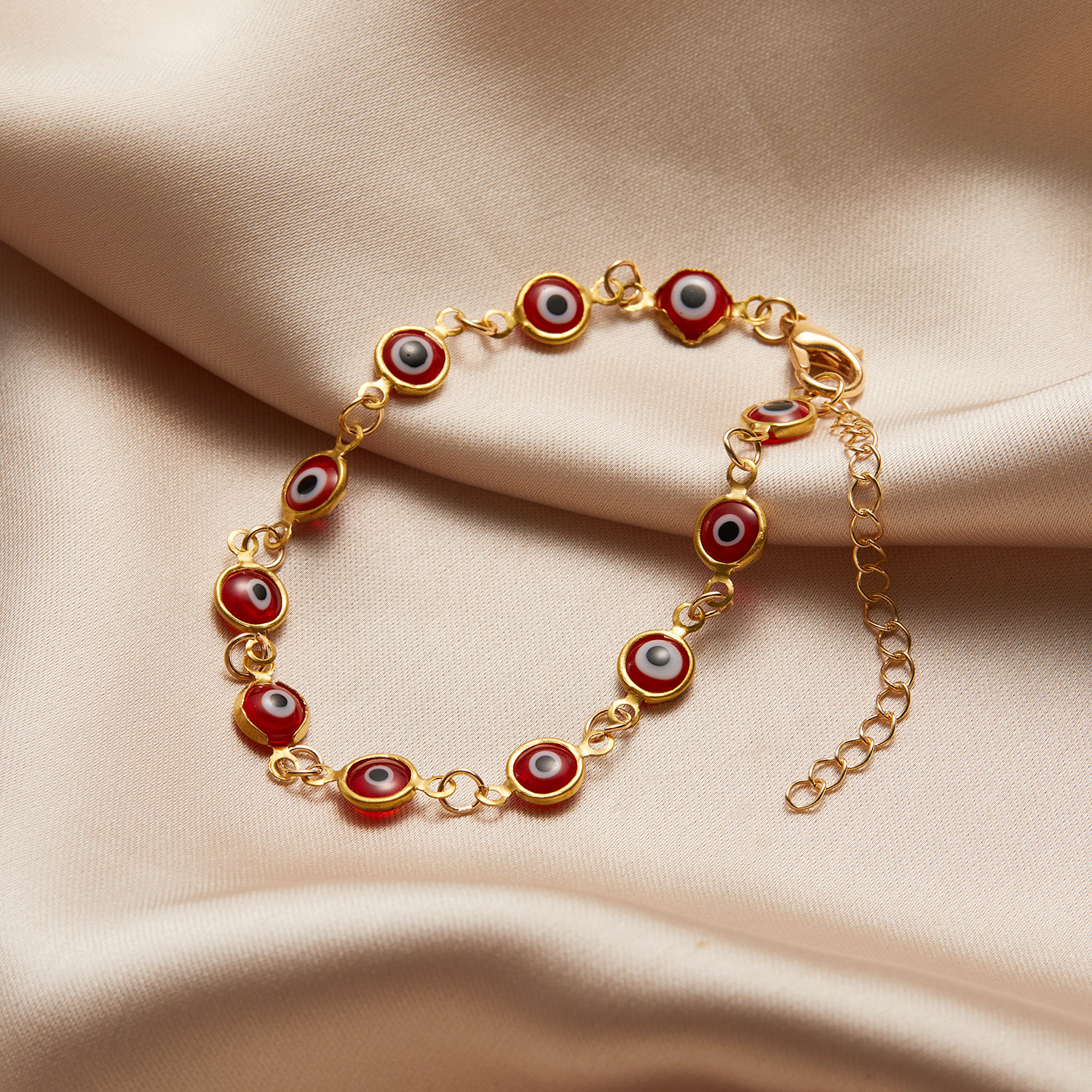 Bracelet porte-bonheur avec mauvais œil en turquie, bijoux esthétiques pour femmes, simples, tendance, réglables, à chaîne métallique