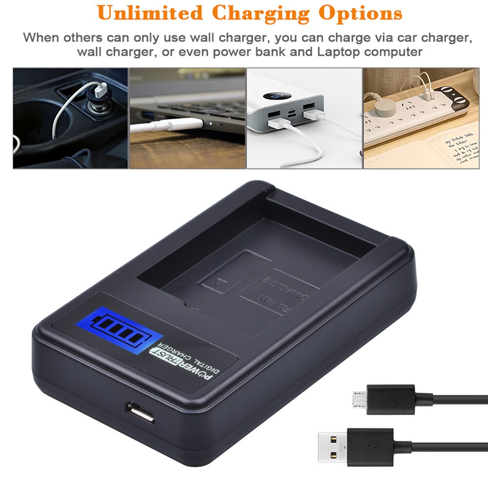 2Pcs DMW-BLC12 Dmw BLC12 Dmw Blc12e Camera Batterij + Lcd Usb Charger Voor Panasonic FZ1000, FZ200, FZ300, G5, G6, G7,GH2,DMC-GX8: 1LCD USB Charger