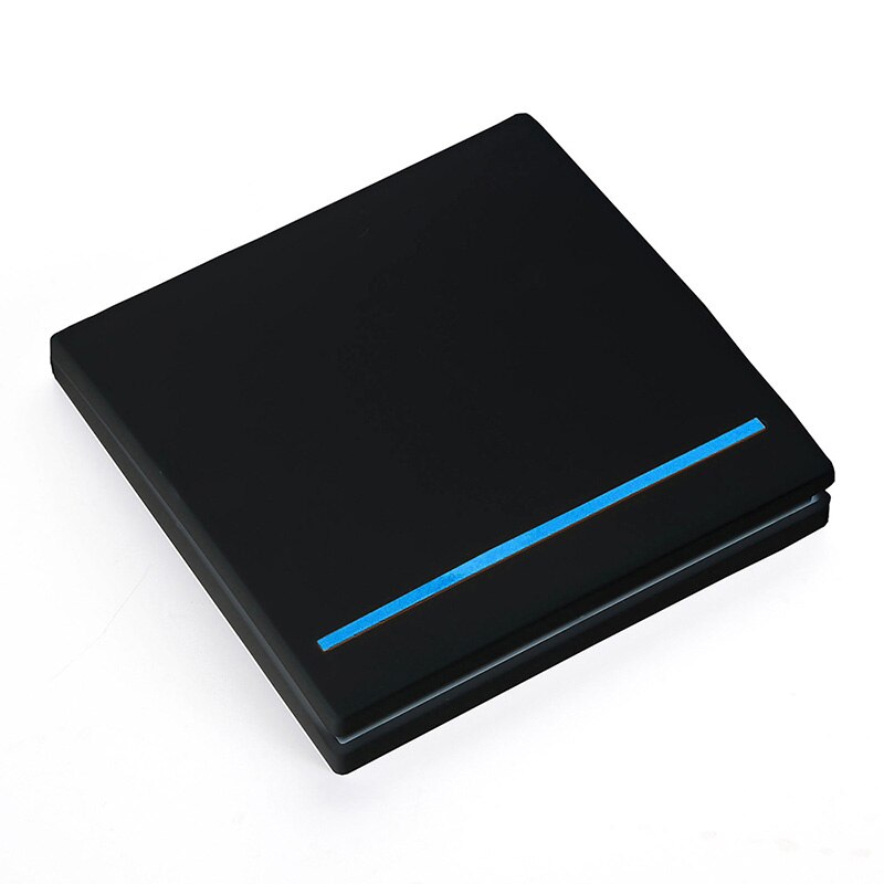 433 Mhz Ac 220V 110V 1CH Draadloze Rf Afstandsbediening Schakelaar Led Nachtlampje Schakelaars Drukknop 86 muur Panel Afstandsbediening Zender: Black 1Button