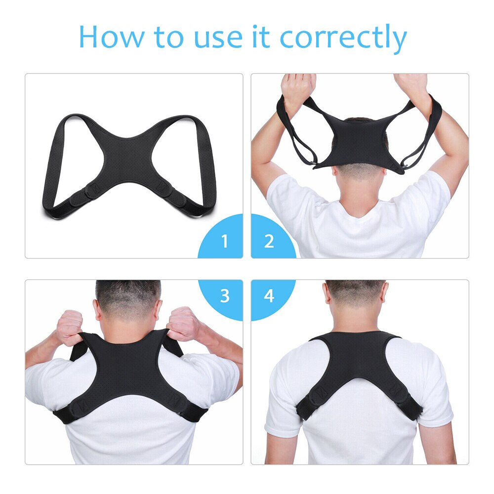 Posture Back Support Brace Strap Correct Straighten Kyphosis Hunchback Hunch