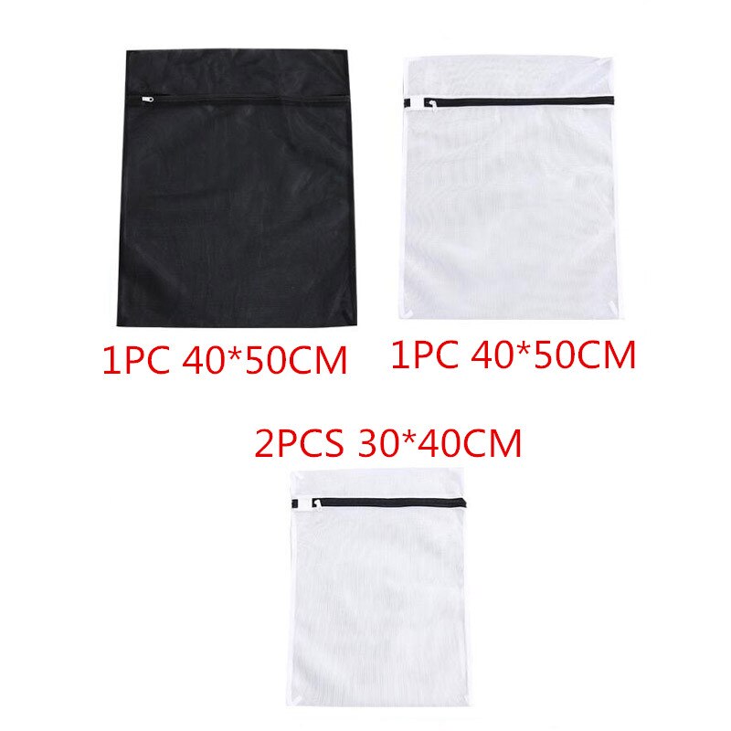 4Pcs/Set Zippered Foldable Washing Laundry Bag Mesh Clothing Care Protector Bag Travel Portable Storage For Bra Underwear Socks