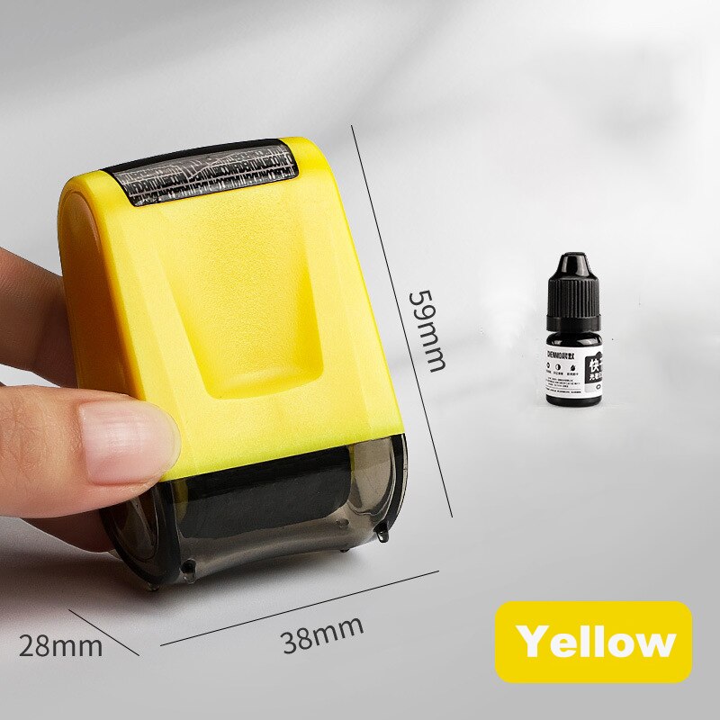 Rouleau tampon confidentiel renseignements personnels protéger timbre Bill Anti-divulgation sceau daube outil de bureau: Yellow