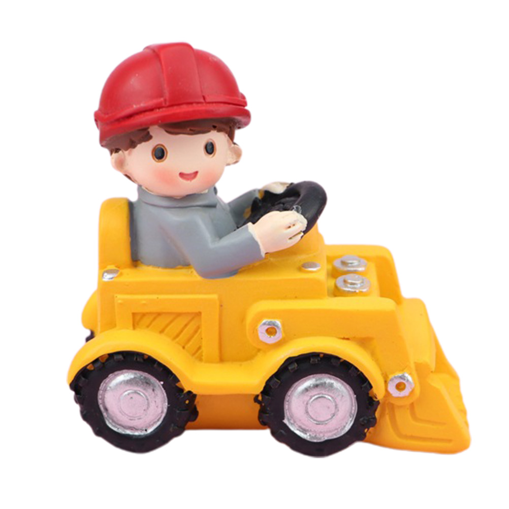 Children's engineering truck engineering vehicle cake decor ornament table: Yellow 1