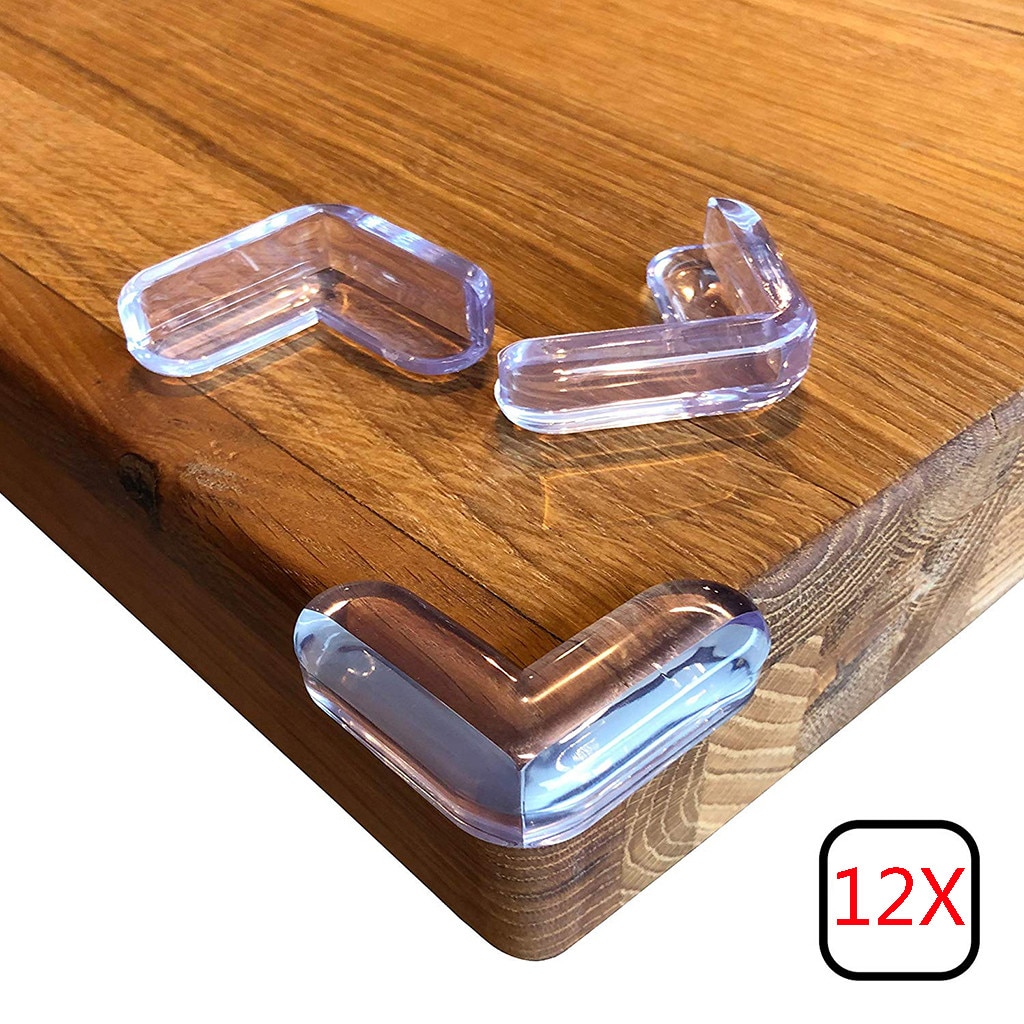 12Pcs Corner Guards Baby Safety L Shape Transparent Protector Cover Children Protection Furnitures Edge Corner Guards Cover: Default Title