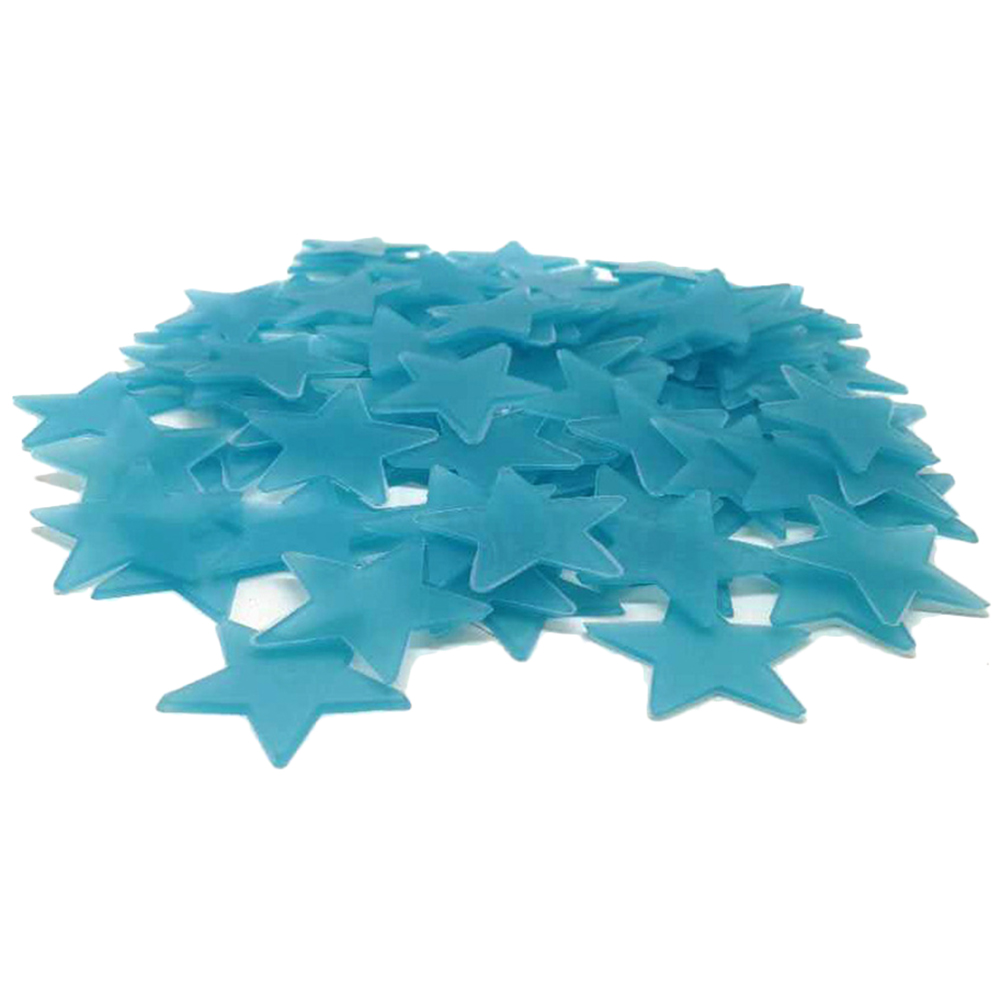 100 sztuk Dom dekoracje naklejki ścienne blask kolorowe gwiazdki świetlny fluorescencyjne na ścianę naklejki dla dzieci przedszkole pokoje FP8: Niebieski