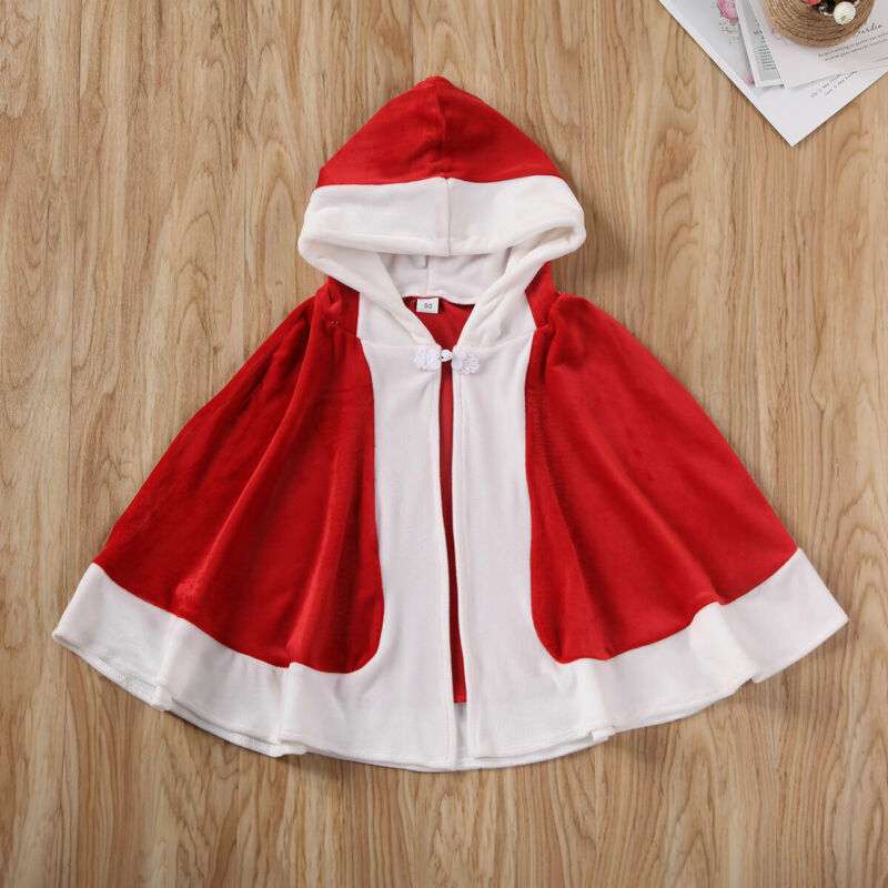 Goocheer Christmas Coat Toddler Kids Baby Fancy Party Cosplay Hoodies Velvet Cloak Xmas Soft Cape Unisex Boys Girl