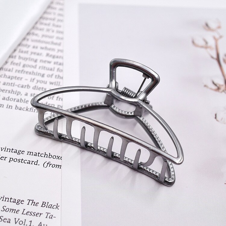 Vrouwen meisjes geometrische haarklemmen metalen haarkrab maanvorm haarklem effen haarspeld grote maat haaraccessoires