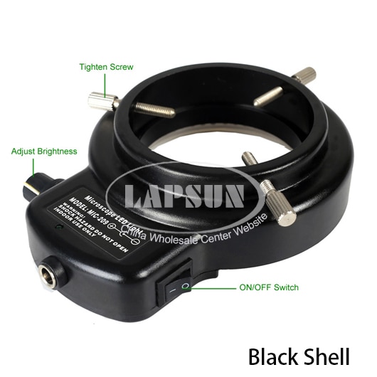 Einstellbar 6500K 5500K 144 LED Ring Licht illuminator Lampe Fo Industrie Stereo Mikroskop Objektiv Kamera Lupe 110V-240V Adapter