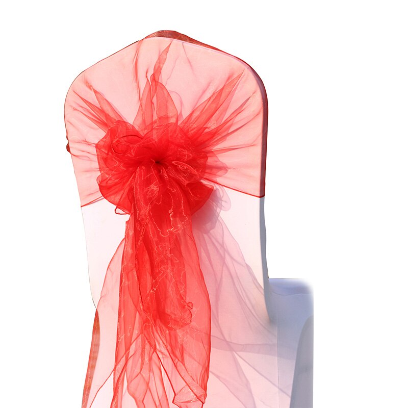 Cinta de Organza para silla, lazos para boda, , decoración de banquete de Navidad, tejido puro de Organza, 65x275 cm, 1 pieza/bolsa: red