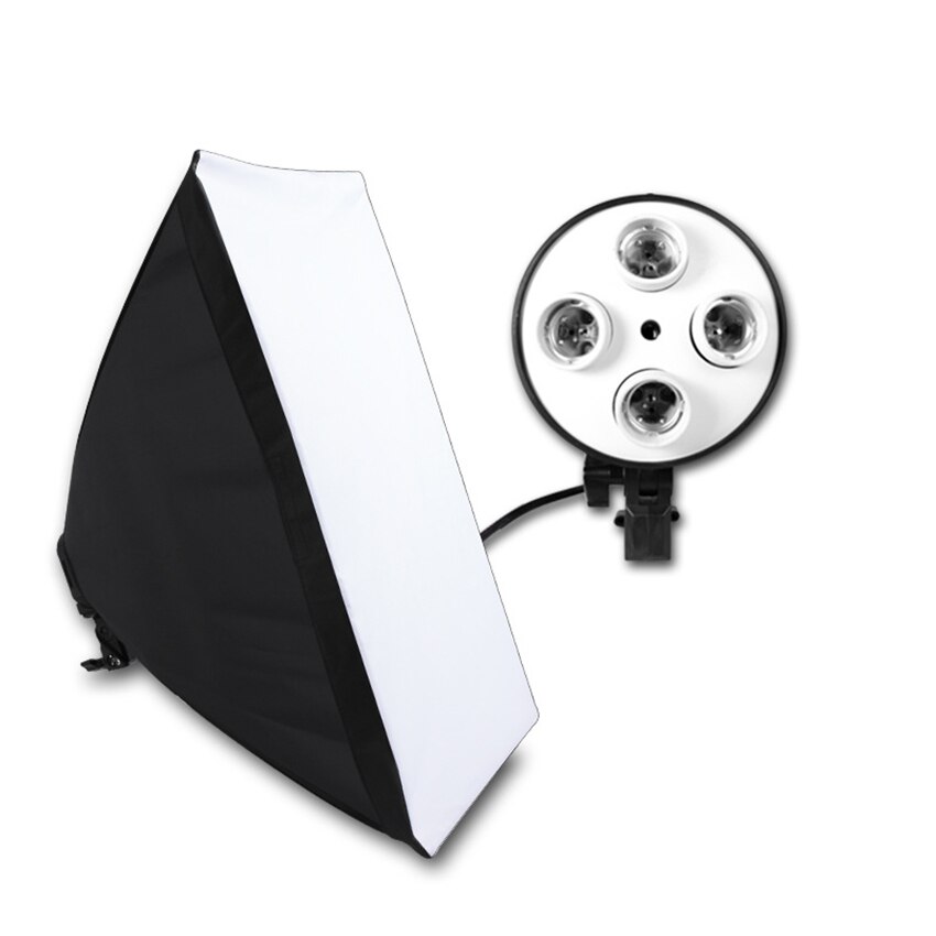 1 Set 50x70CM Fotografie Foto Video Studio Wired Softbox Flash Licht Beleuchtung Diffusor mit E27 Vier Sockel multi-halter, tasche