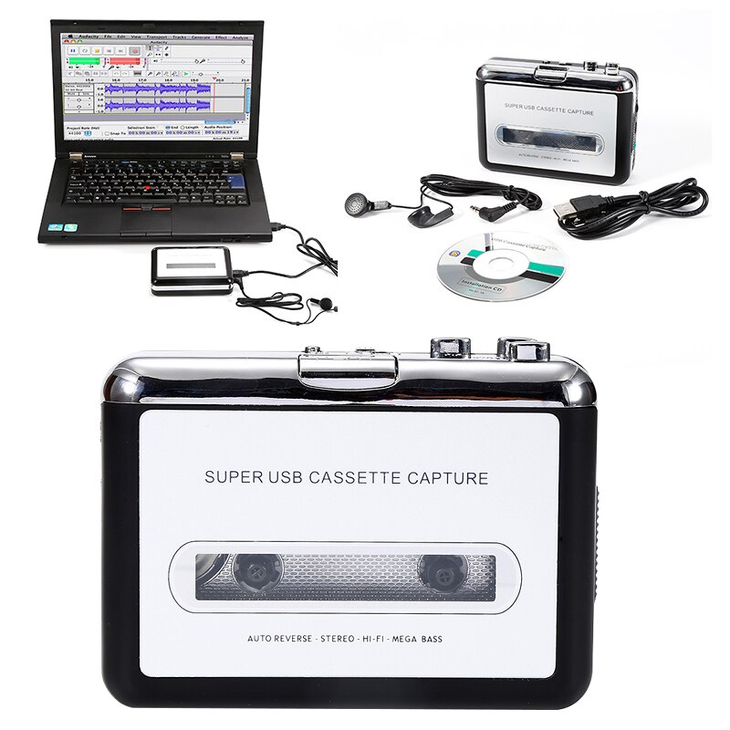 1Pcs Black Handbagage Usb Draagbare Cassette Naar MP3 Cd Converter Audio Music Player Capture Cassette Te MP3/Wav Mustic Speler