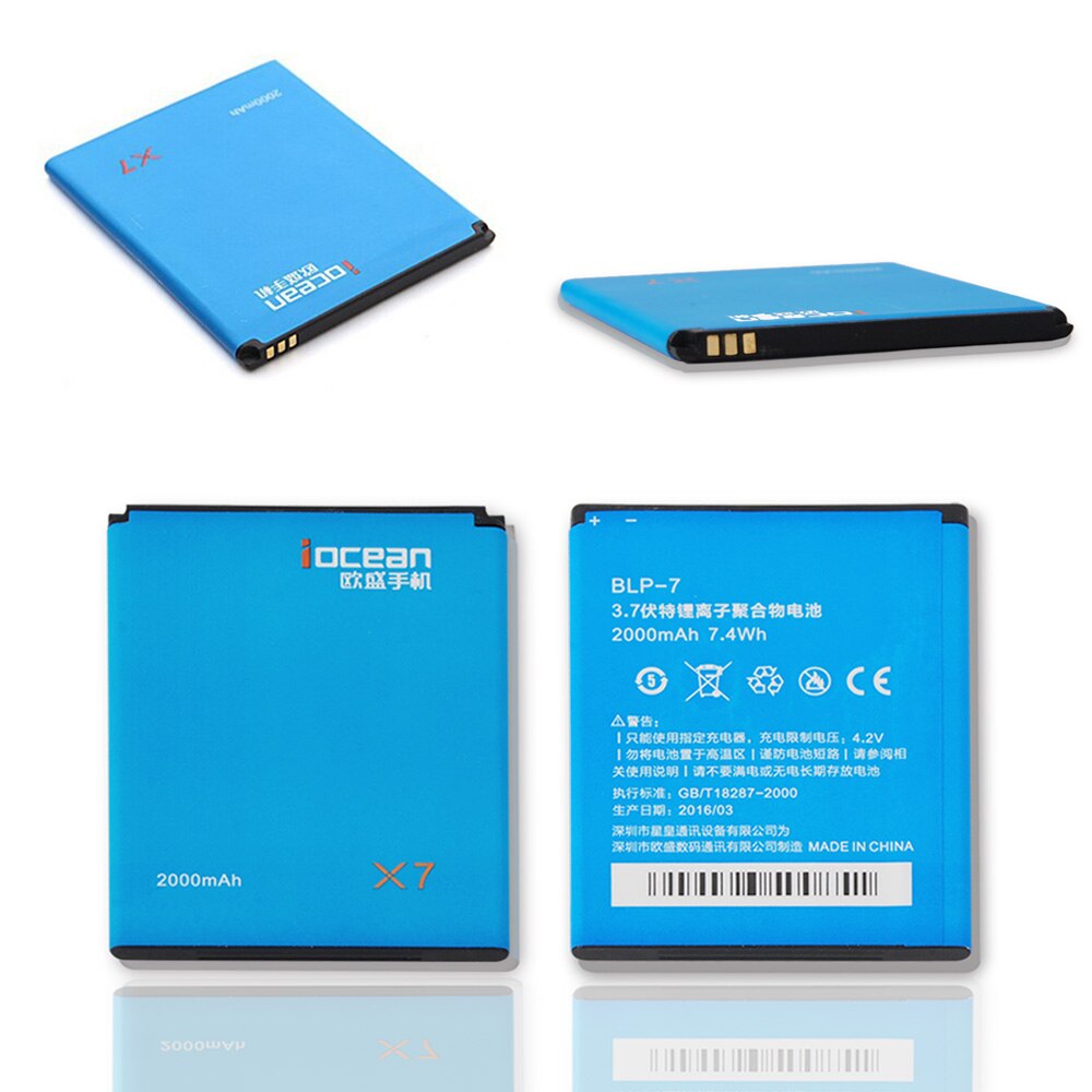 100% Original Backup Iocean X7 2000mAh Battery For Iocean X7 Smart Mobile Phone + + Tracking Number + In Stock