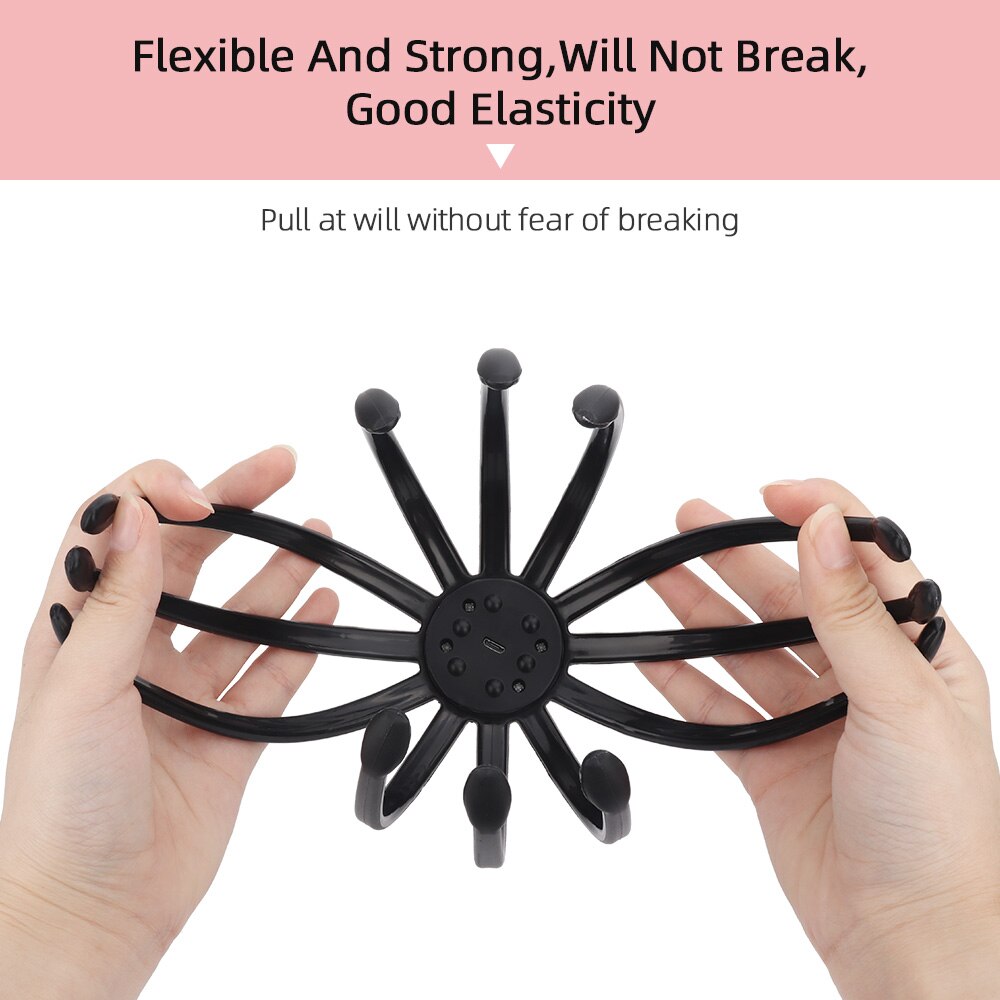 Electric Octopus Head Scalp Massager Relaxation Pain Relief Massager for Head Body Muscle Tension Anti-stress Massage Instrument