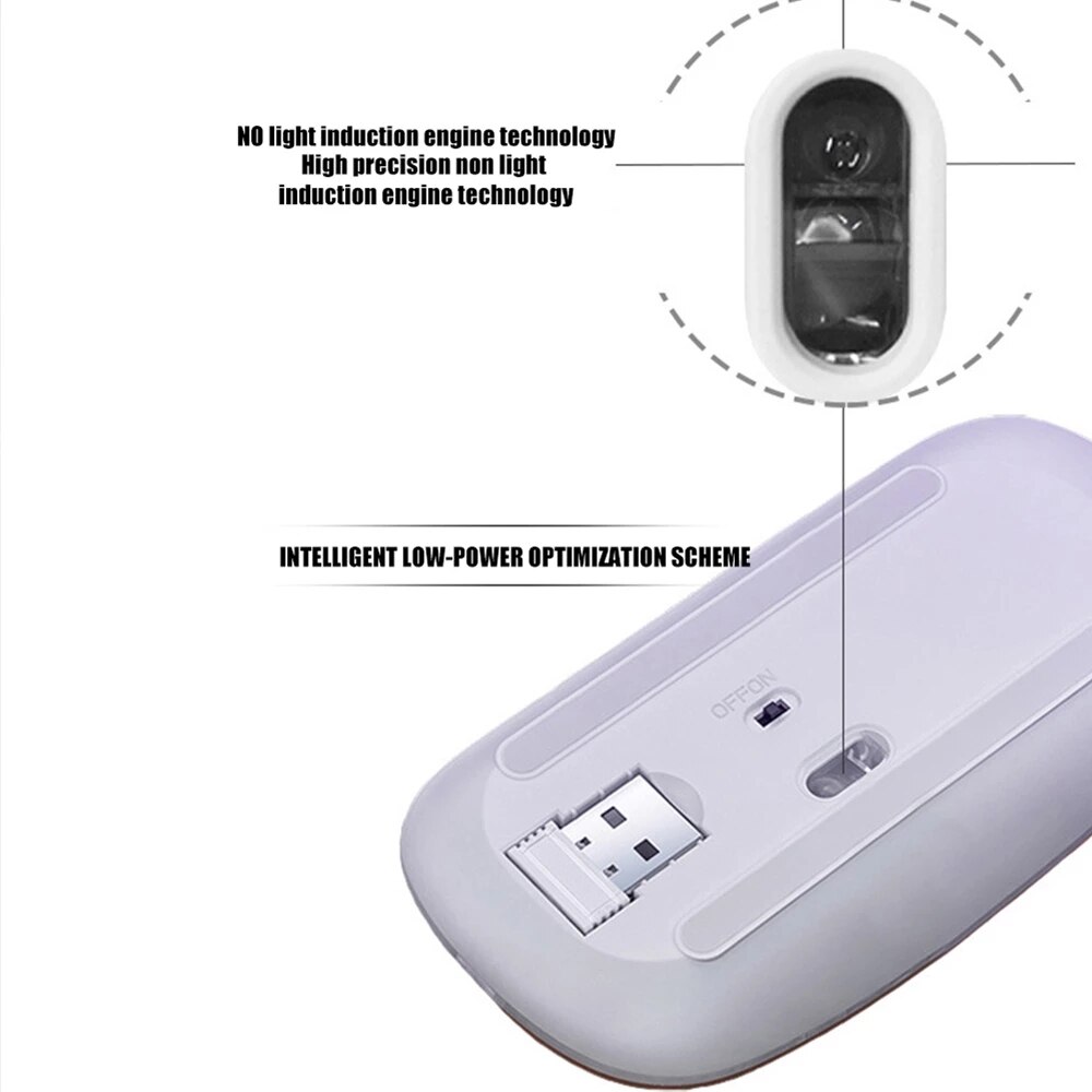 Draadloze Bluetooth Muis 5.0 Usb Optical Computer Mini Slanke Muis 1600Dpi Voor Computer Xiaomi Huawei Lenovo Ipad Pc Accessoires