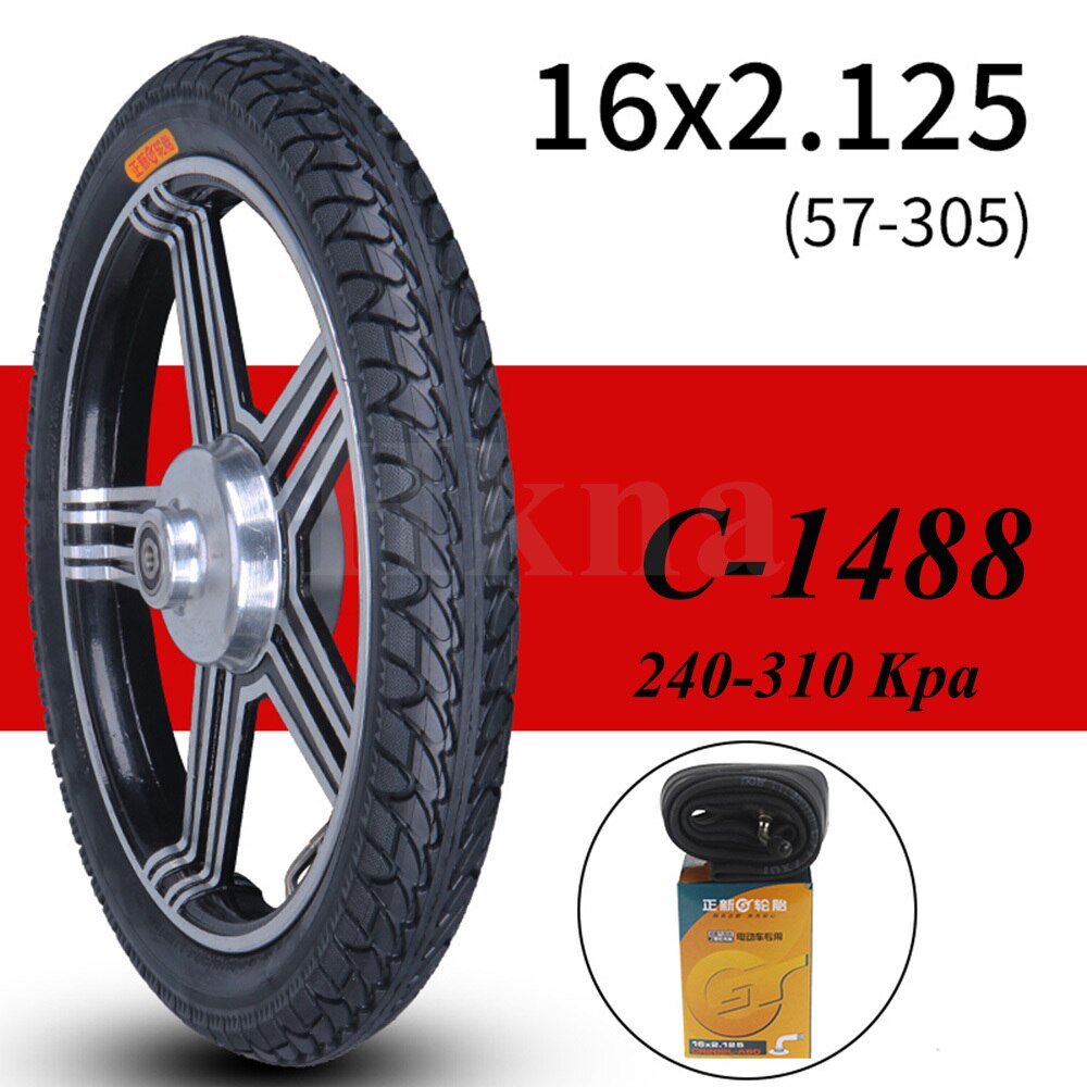Pneu de bicicleta elétrica, 16x2.125 pneus para bicicleta elétrica e-bike 16 tamanhos cst interno e externo 57-305 pneu à prova de explosão, resistente ao desgaste