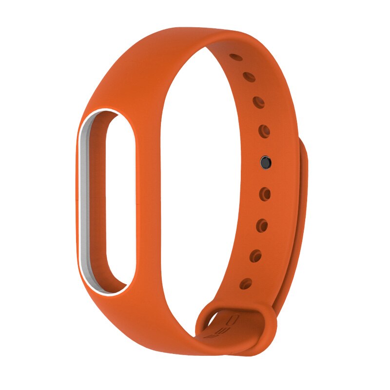 Strap for Xiaomi Mi Band 2 Bracelet for Smart Watches Xiomi Bend 2 Wristbands Replacement Silicone Miband 2 Straps Correa Opaska: Orange white