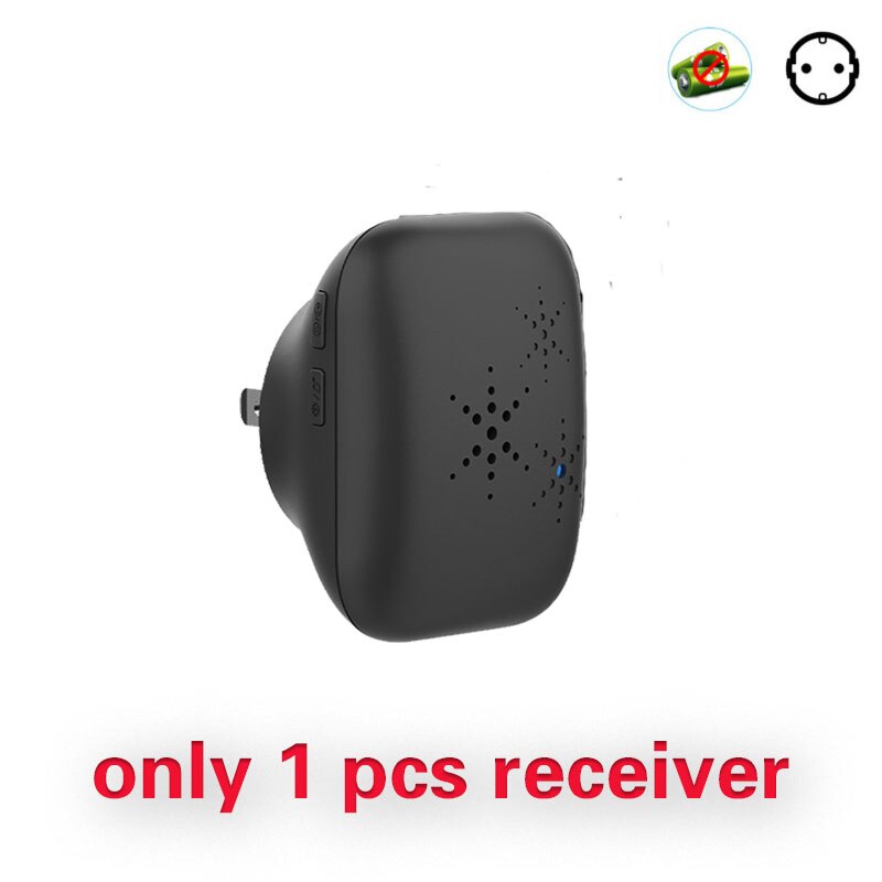 timbre inalámbrico exterior autoalimentado timbre puerta casa 220v transmisor impermeable de 220V, No requiere batería, receptor de la UE,juego de timbre para Control del hogar: Rojo