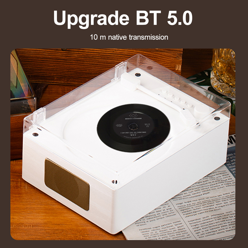 Vintage CD Player Bluetooth 5.0 Speaker Portable Rechargeable Home Music Player W/ Remote Control Support CD USB 3.5mm AUX