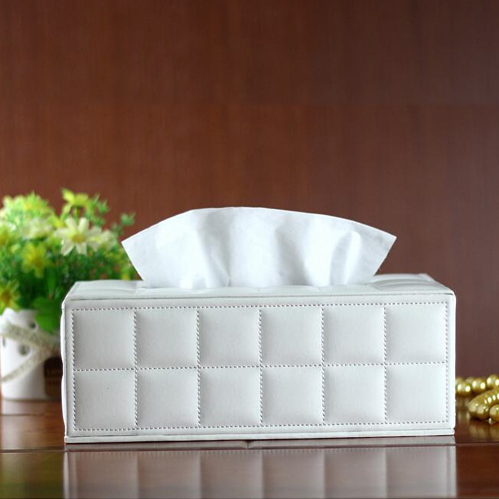 Leather Tissue Box Napkin Holder Paper Case Bathroom Tissue Box Cover Car Napkin Storage Modern Toilet Paper Box 3
