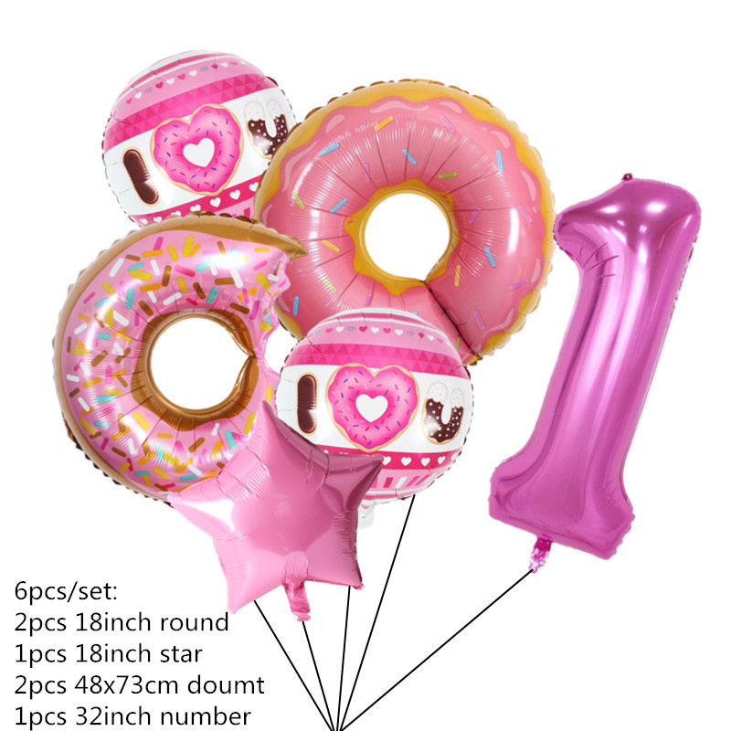Donuts Dinner Plates Party Supplies Tableware Napkins Tablecloth Balloons Donut Grow Up Birthday Party Baby Shower Decorations