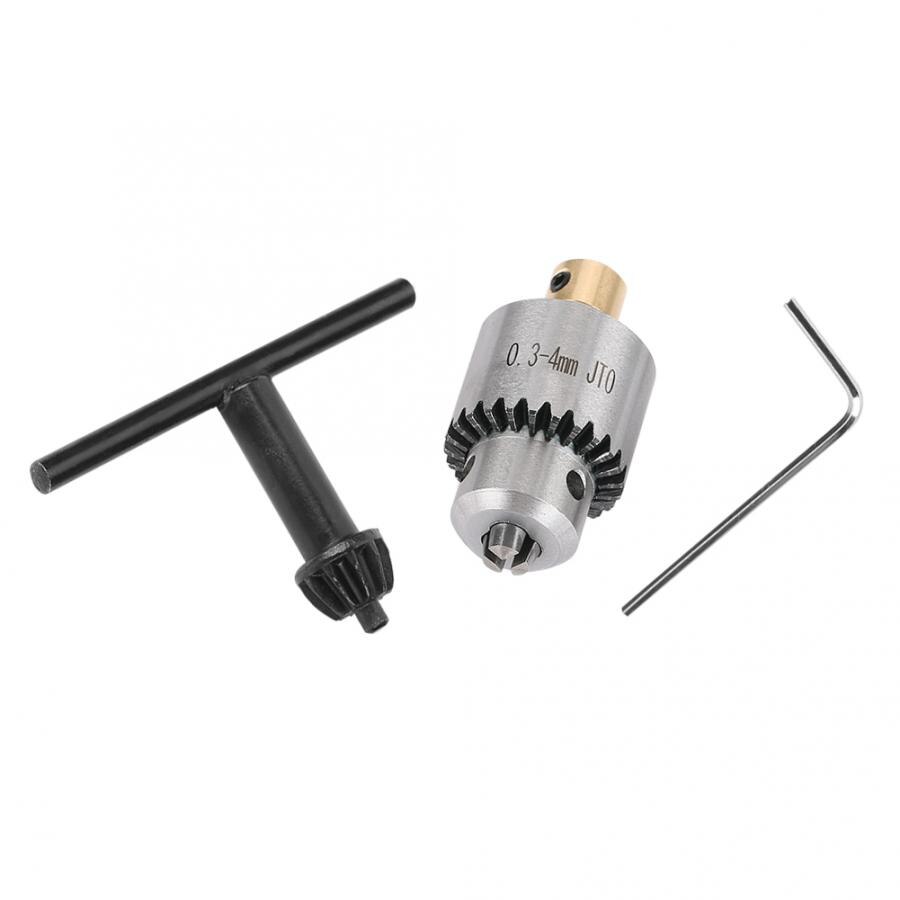 Micro Drill Chuck 0.3-4mm JTO Taper Mounted Drill Chuck and Wrench with Chuck Key for Lathe Electric Drill