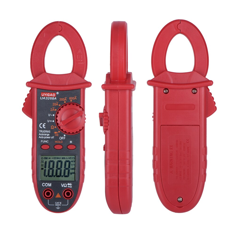 QHTITEC Digital Clamp Meter TRMS 2000 Counts Capacitance Ohm Temp Clamp Tester Portable High Precision 600 Amps Multimeter