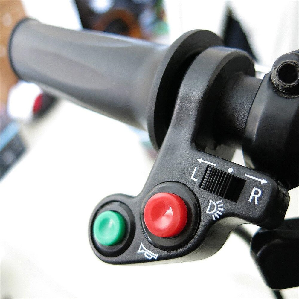 Motorcykel styrekontakt elektrisk cykel scooter horn blinklys til / fra knap lysafbryder hurtig levering