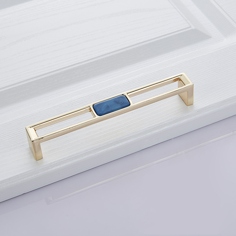 Blaue nordische Marmorschale, Schrankgriff, Knöpfe, Schublade und Kleiderschrank, Möbelbeschläge, 96 mm, 128 mm: transparent