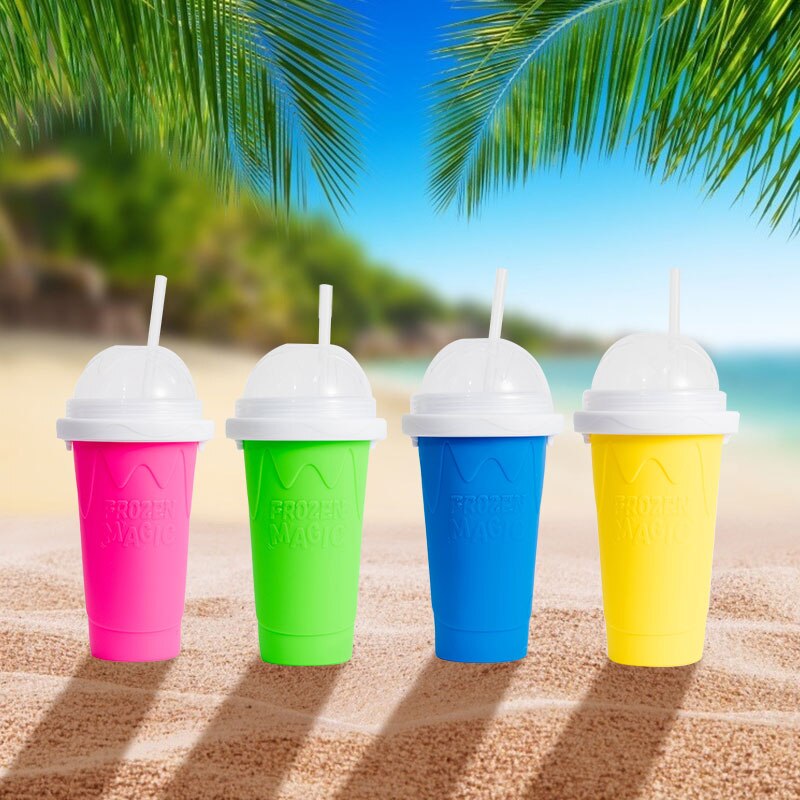 SIMMY Slushy DIY Smoothie Pinch Cup Frozen Making Freeze Magic Food Grade Silicone Drink Water Bottle