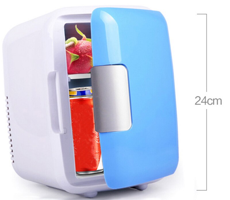 Car Portable Refrigerator Freezer 12V in Blue and Pink for Camping Driving 4L Mini Travel Refrigerator Cooler Warmer