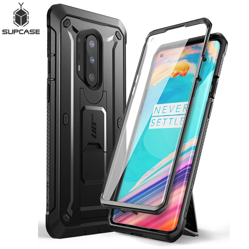 Suncase Custodia In Pelle Per OnePlus 8 Pro Con Linguetta Di Estrazione – Cover In Vera Pelle E Custodia In Silicone Inclusa, Chiusura Magnetica, Colori Vari