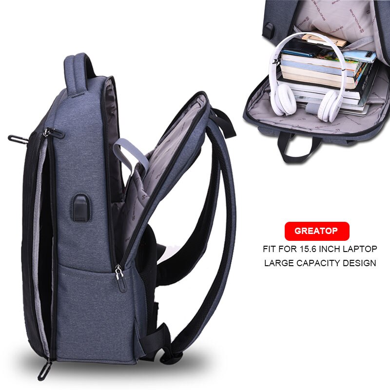 GREATOP , mochila de negocios Unisex de estilo popular, mochila de viaje, mochila para estudiante, mochila para ordenador portátil de 15,6 pulgadas, mochila con Anti-robo