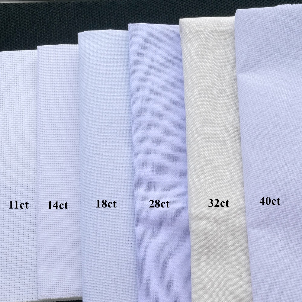 Aida cloth 18ct 28ct 40ct cross stitch fabric canvas small grid white color DIY handcraft supplies stitching embroidery