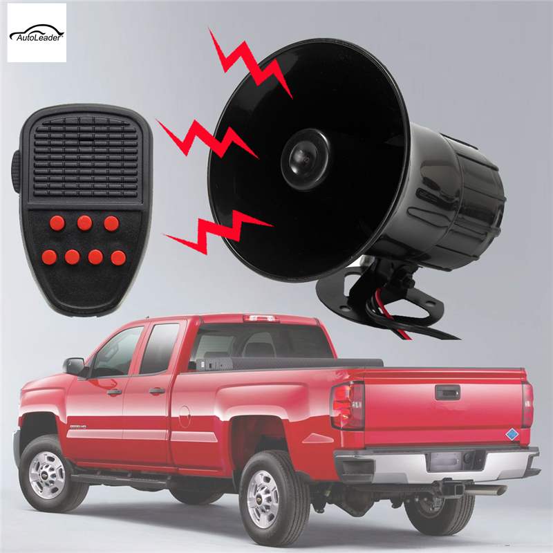 Car 7 Tone Loud Horn Speaker Motorcycle Megaphone Traditional Hooter Ringing Alarm Wailing Ambulance Blaring Siren