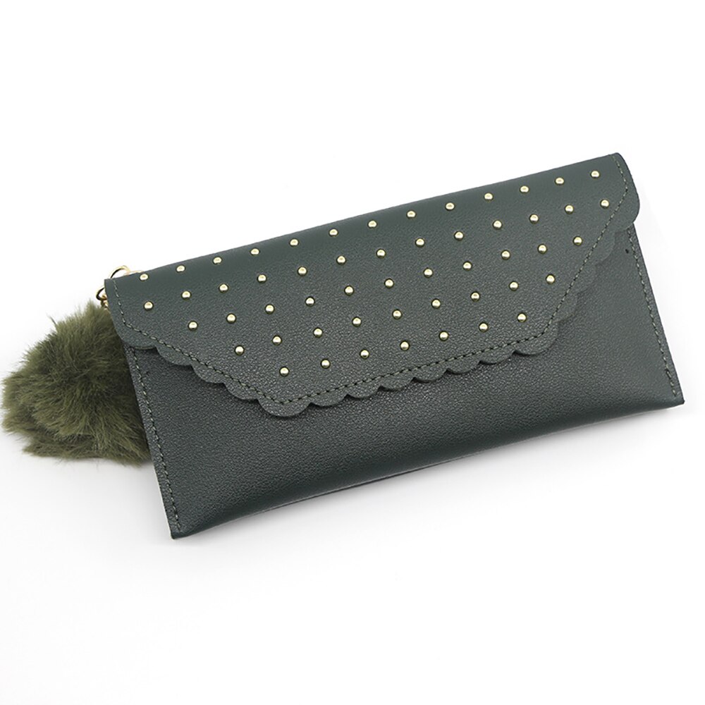 Bolso de mano de PU para mujer, cartera larga informal, monedero de grano Litchi, bolsa con cierre para muñeca, bolsillo para teléfono, tarjetero de crédito