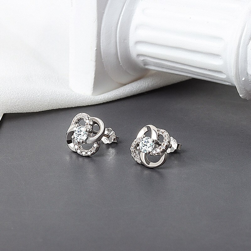 Ensembles de Bijoux de fleurs à la mariage 925 boucles d'oreilles en argent Sterling collier breloques fleur Bijoux femmes collier ensemble Bijoux